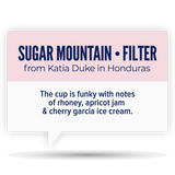 Quietly Coffee - Sugar Mountain · Honduras Katia Duke 300g