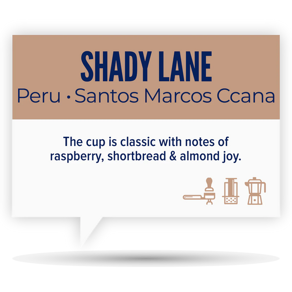Quietly Coffee - Shady Lane, Peru Santos Marcos Ccana 340g (12oz)